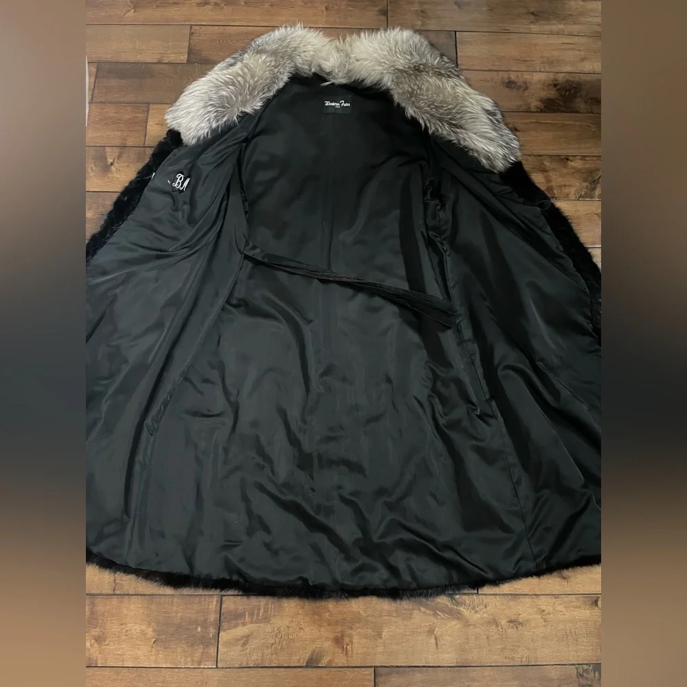 Western Fur Mink and Fox Long Fur Coat - Picture 3 of 8